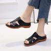 Summer Womens Slippers Platform Wedge Sandal Leather Casual Sandals for Women Retro Open Toe Beach Shoes Sandalias Mujer