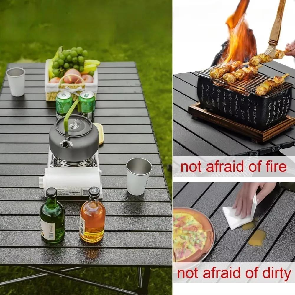 Стол для кемпинга на открытом воздухе, складной портативный сверхлегкий органайзер, столы из углеродистой стали, легкий стол для отдыха и походов в стиле яичного рулета