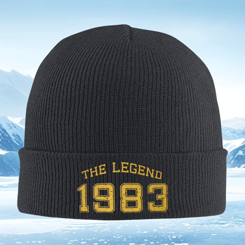 Legend year retro vintage graphic design Men Women Unisex Knitted Hat Beanie Pullover Cap Winter Thermal Warm Christmas Outdoor