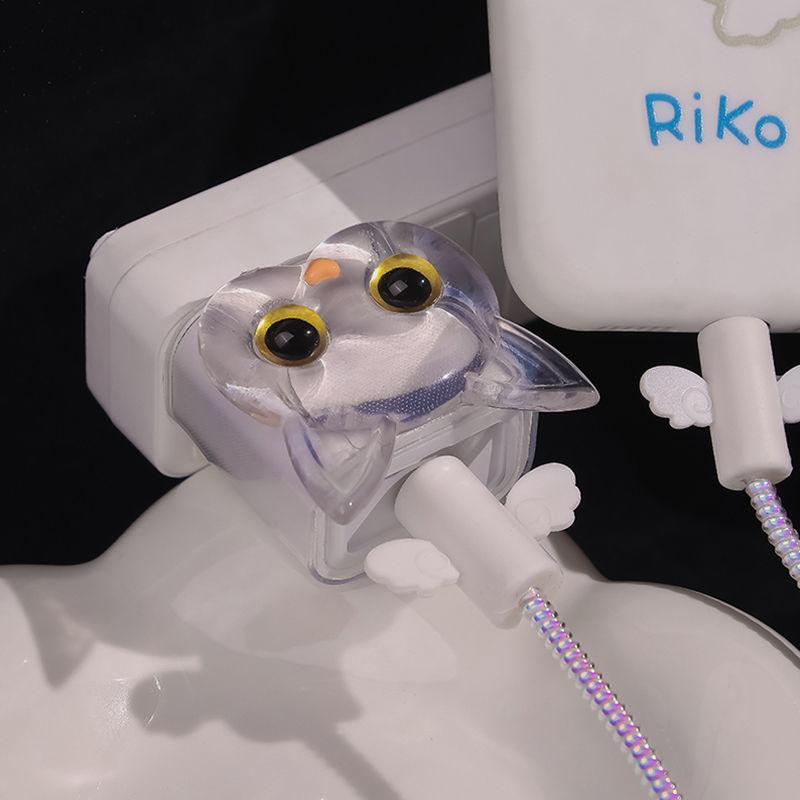 Cute Cat Cable Protector Cord Wire Cartoon Cat Protection Charger Protector Cover Soft Siliconer Charging Cable Charging Case Set for Phone Charger