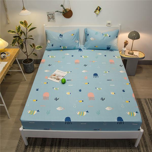 Хлопковая простыня с принтом, наматрасник с резинкой, простыня, двойная простыня королевского размера, без наволочки