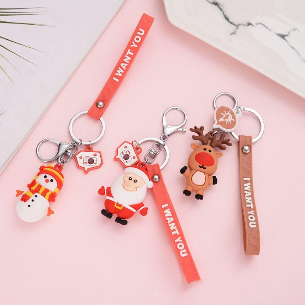 Keyring Women Ornament Kids Gift Doll Pendant Car Key Ring Bag Charm Key Chain Christmas Keychain