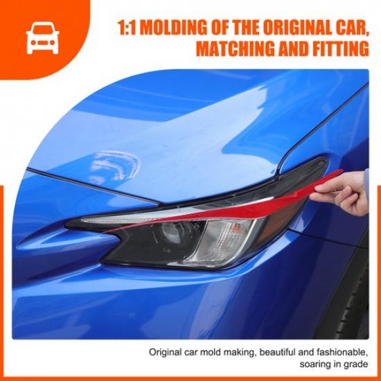 Red Soft Carbon Fiber Headlight Eyebrow Trim Sticker For Subaru WRX VB -