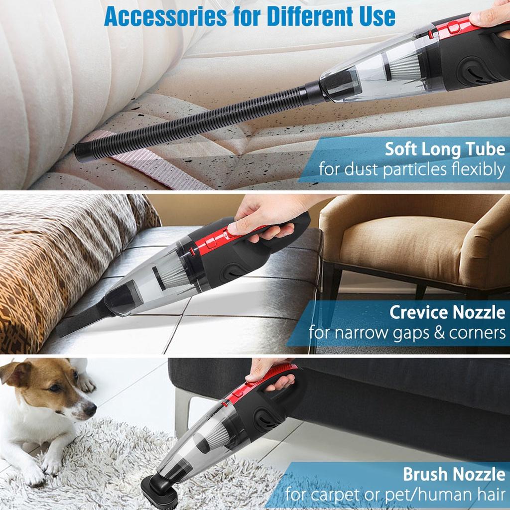 Mini Car Vacuum Cleaner Powerful Cyclone Suction 120W 9000PA Cordless Portable Household Dual-use Rechargeable Wet Dry Vacuum Cleaner