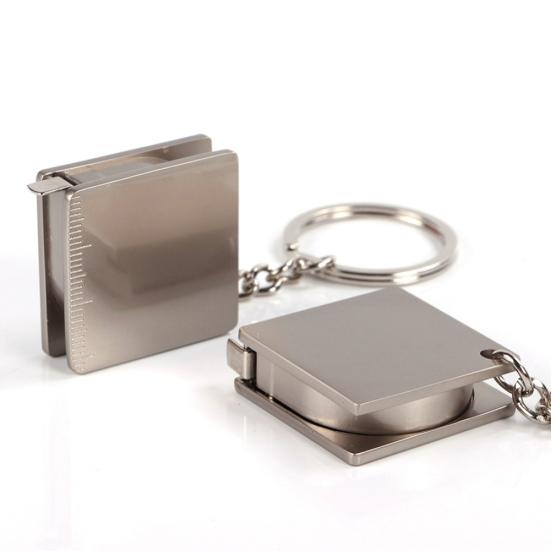 Mini Stainless Steel Retractable Measure Tape Ruler Keychain Key Ring Pendant