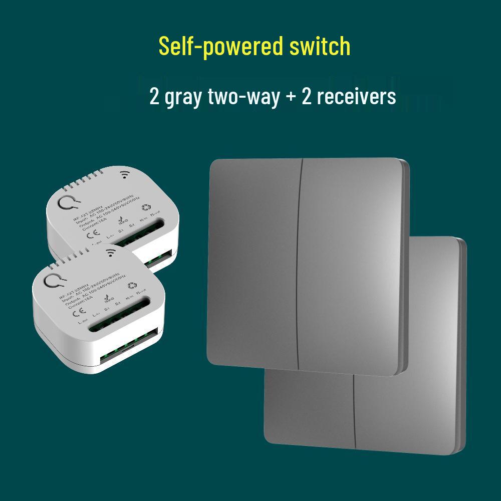 Беспроводной выключатель света с большой кнопкой, самопитанием - Не требует проводки или батареек