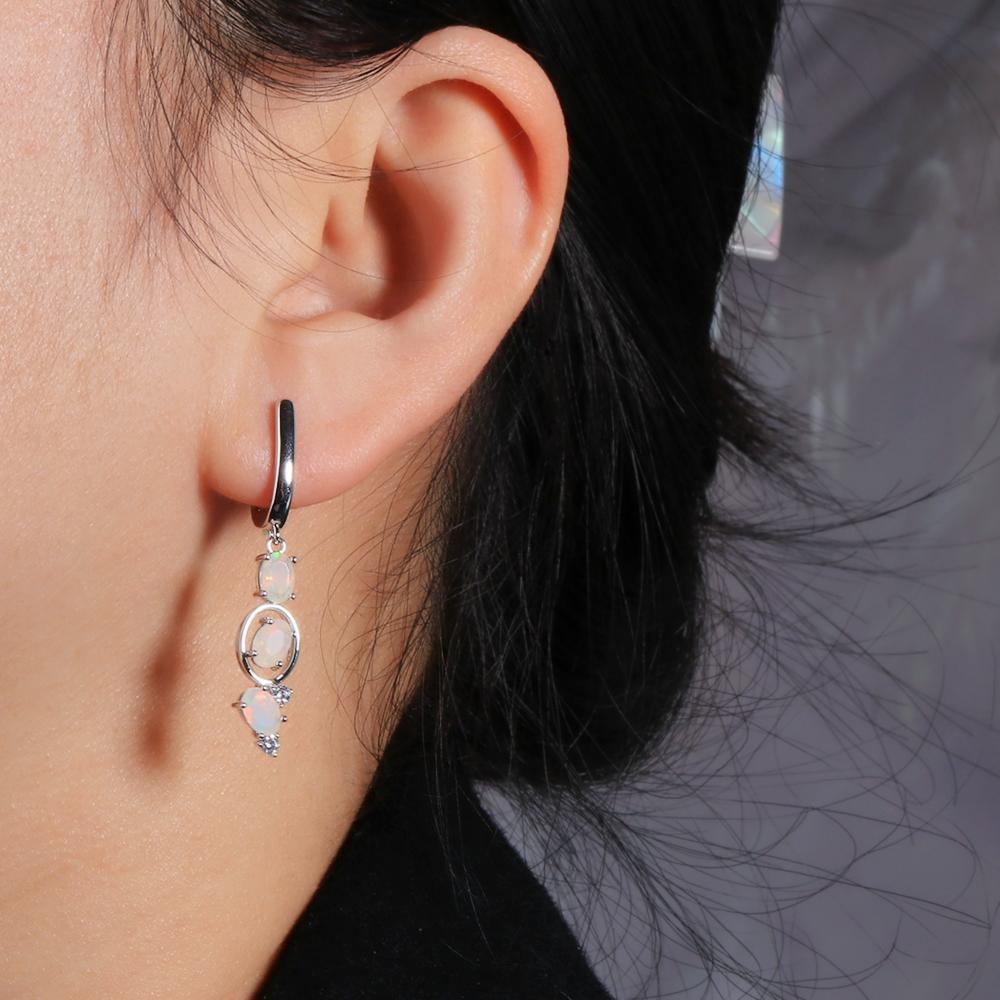 Элегантные ювелирные изделия из серебра 925 пробы с натуральным опалом, камнем, рожденным в октябре, в комплекте с серьгами для женщин и девочек, в подарок на банкет и день рождения