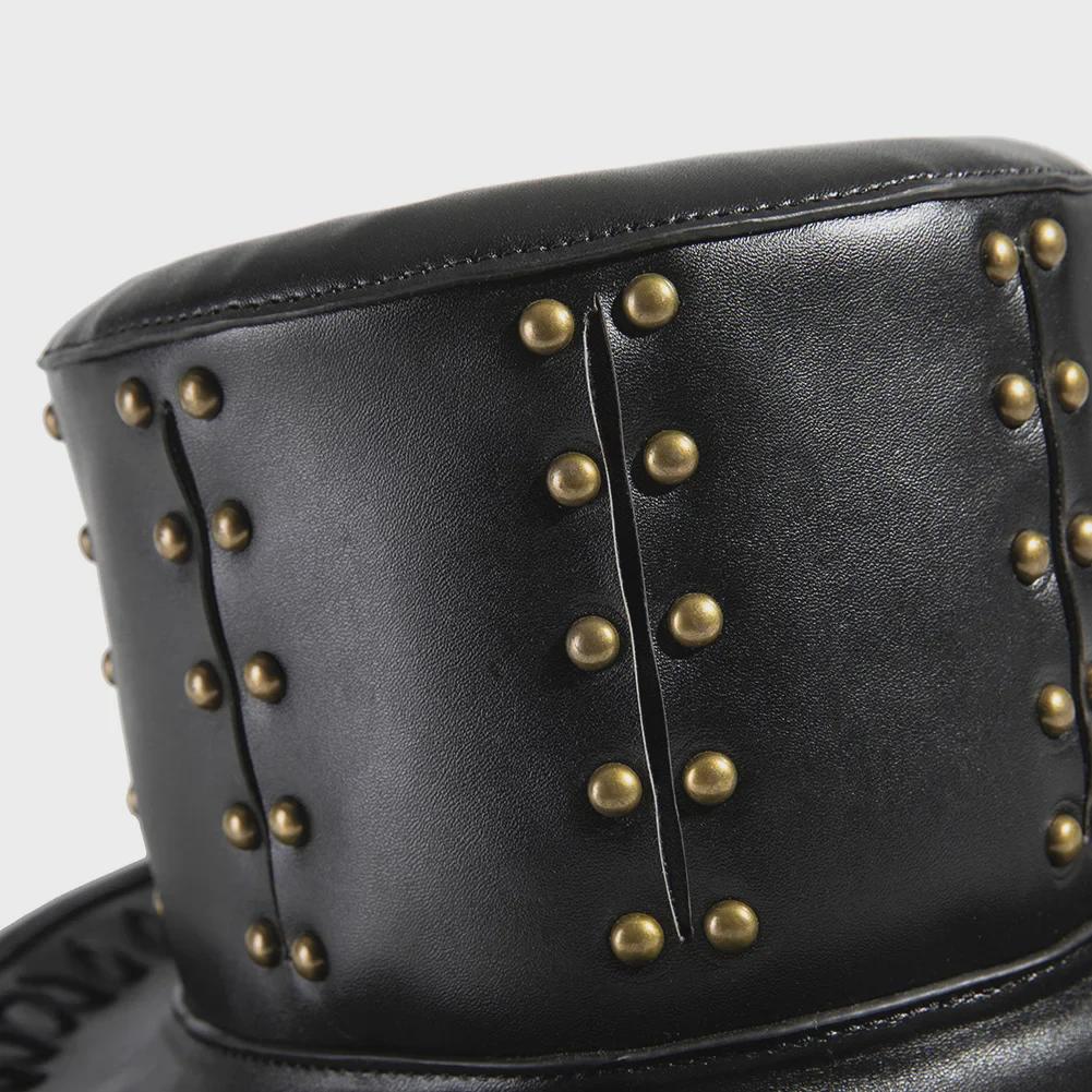 Унисекс шляпа панка чумного доктора на Хэллоуин - волшебная шляпа из ПУ в европейском/американском стиле для костюмов и танцевальных аксессуаров