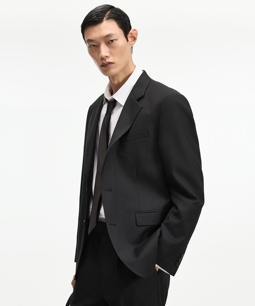 TNGT [Set] Wool-Blend Comfort Set-Up Jacket&Tapered-Fit Pants (Black) 0Tja6F100Bk (B Type)