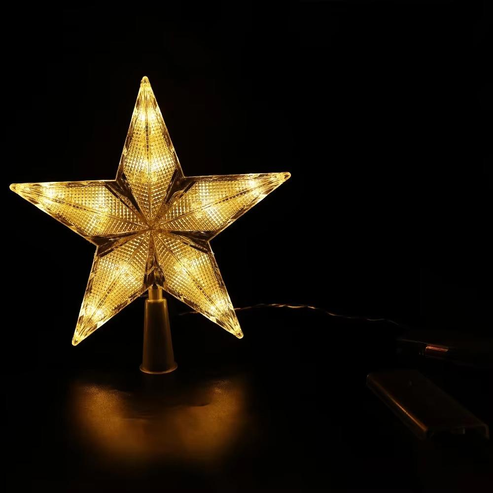 Светодиодный наконечник для рождественской елки, ночник, питание от батареек, рождественский атмосферный свет, бар