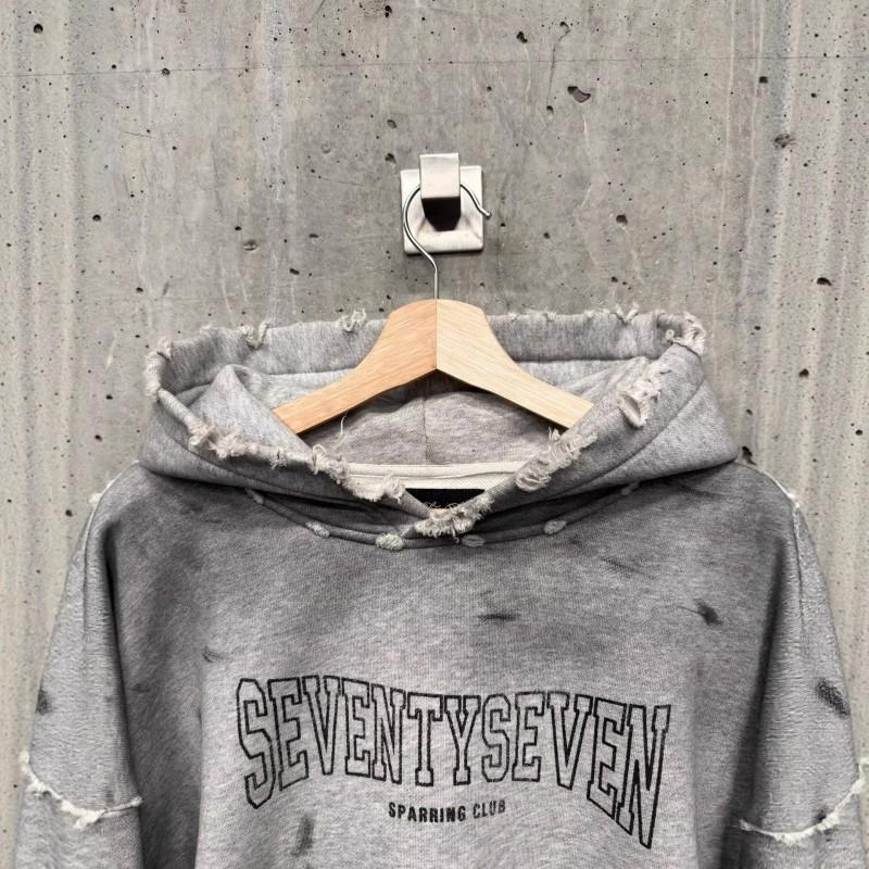 Unisex Oversized Distressed Cotton Hoodie With 3D Graphic Print Streetwear Loose Fit Long Sleeve Pullover