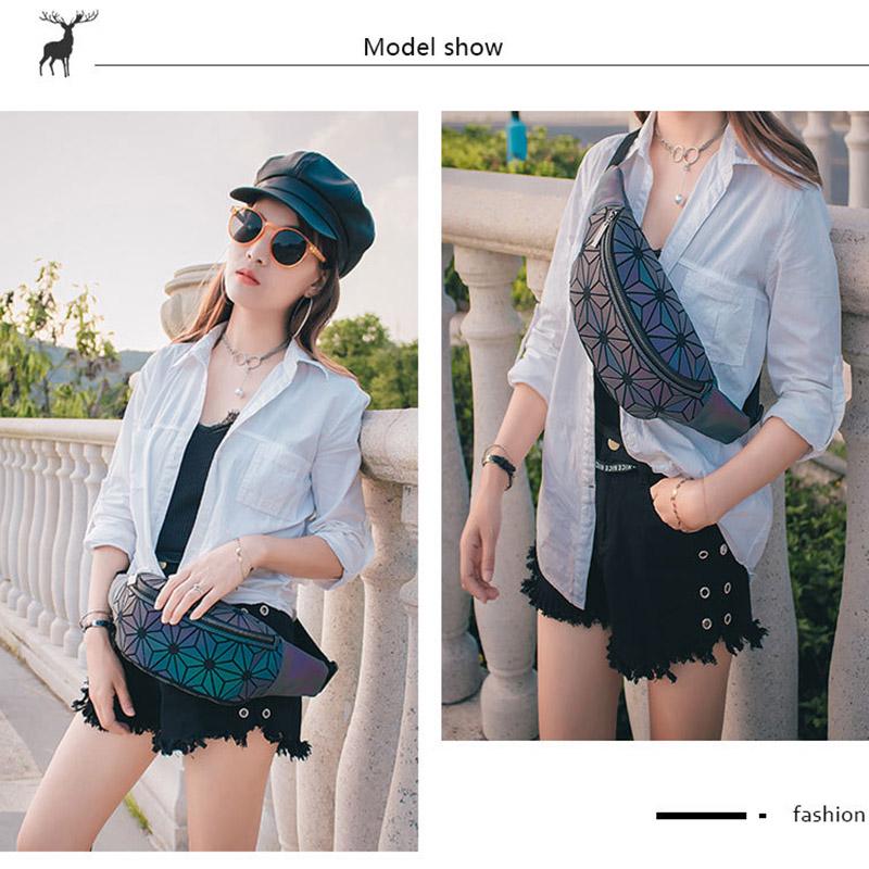 Модные светящиеся поясные сумки, женские поясные сумки, поясная сумка, роскошная кожаная поясная сумка с геометрическим узором, кошелек