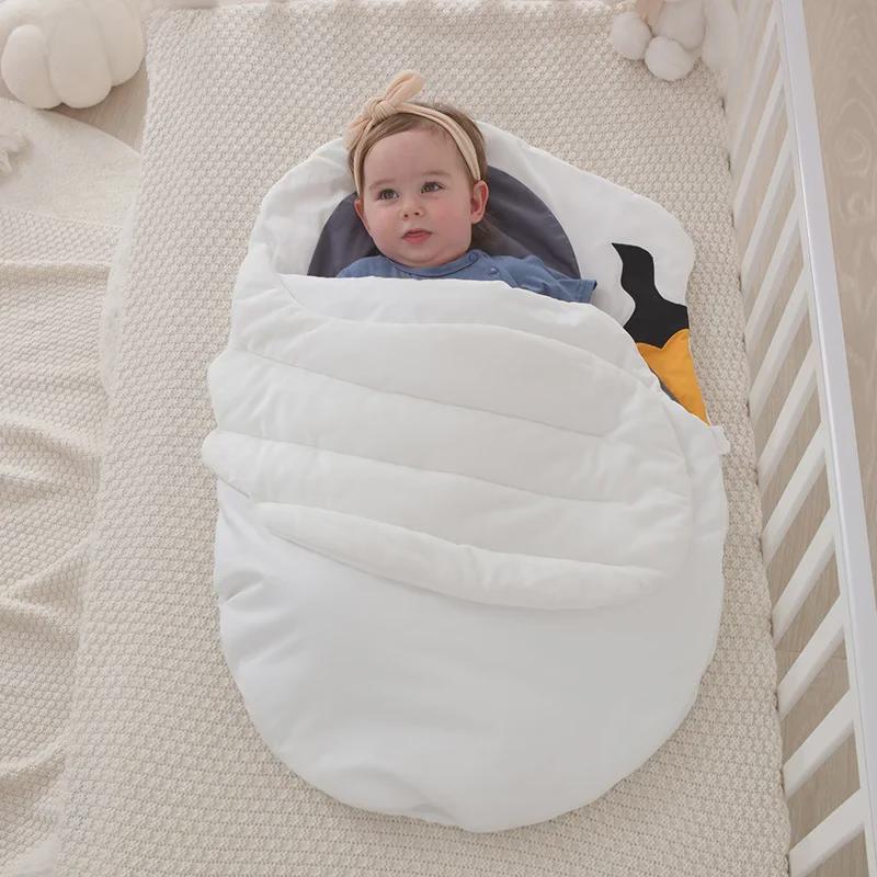 Inxiuli Baby Sleeping Bag - Cartoon Cotton, Warm & Cozy for 0-18 Months, Suitable for Autumn/Winter or Air Conditioning.