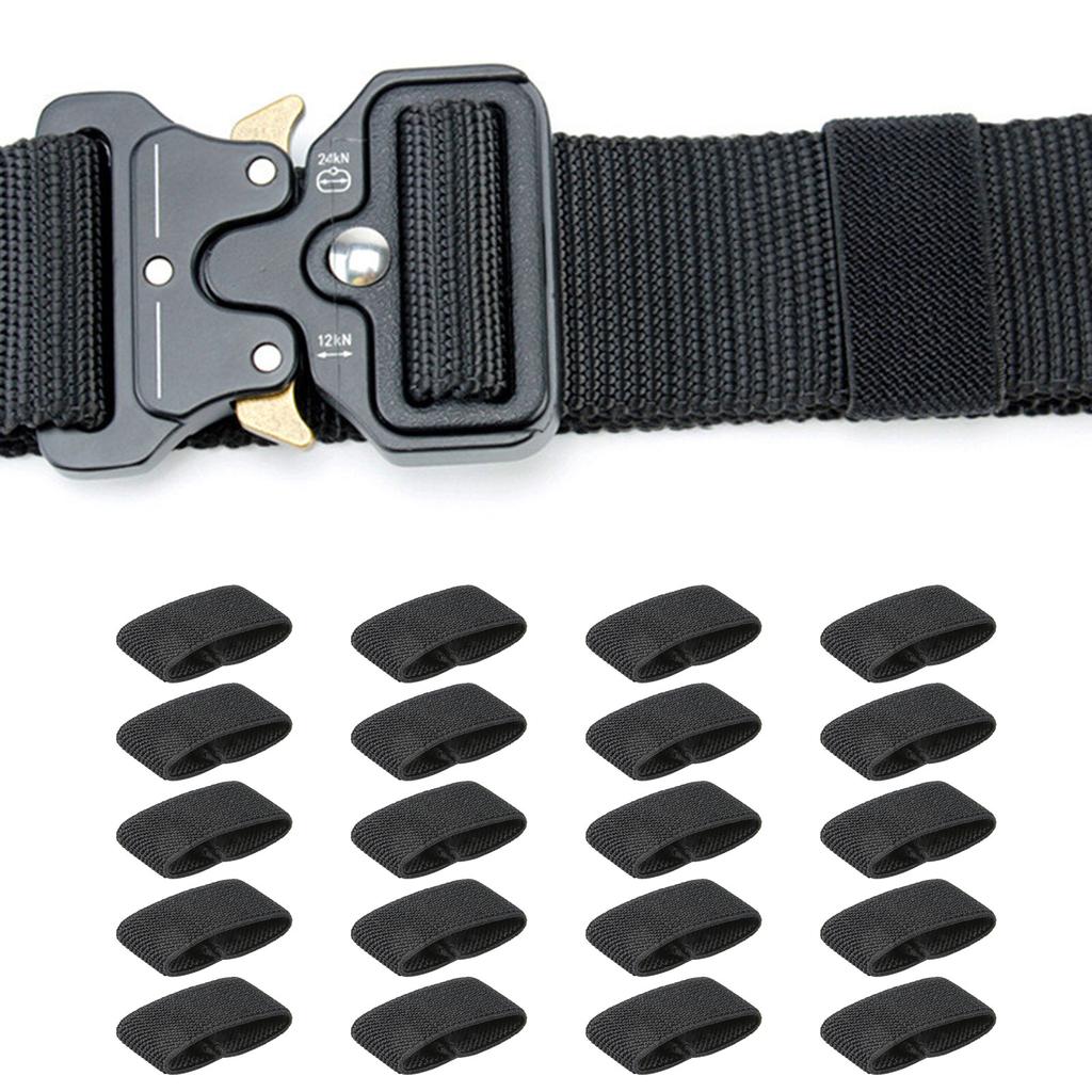 20Pcs Backpack Strap Keeper Belt Loop Stay Belt Retainer for Wide Belt Elastic Webbing Belt Loop Keeper Duty Belt Keeper