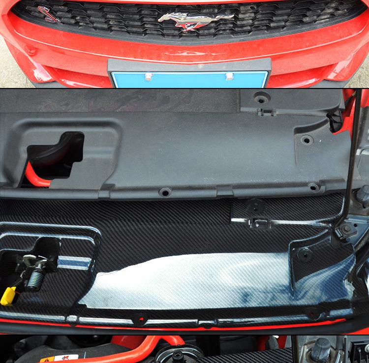 Накладка на радиатор и защита замка капота из углеродного волокна для Ford Mustang 15-17