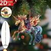2D Horse Hanging Ornament Acrylic Flat Horse Decoration Christmas Tree Ornament for Horse Lovers Equestrian Gifts Holiday Decor