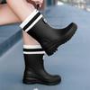 Японские женские непромокаемые резиновые сапоги на толстой подошве с противоскользящим покрытием - Модная водонепроницаемая обувь для взрослых