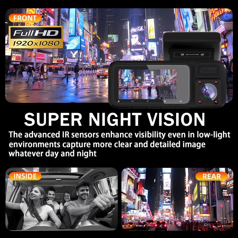 3 Channel WIFI Dash Cam HD 1080P Car Dvr Interior Vehicle Three Way Camera Mini DVRs Recorder Video Registrator Dashcam Camcord