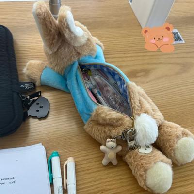 Милый плюшевый кролик пенал школьные канцелярские принадлежности школьные принадлежности кавайная кукла сумка для хранения ручек сумка канцелярские принадлежности