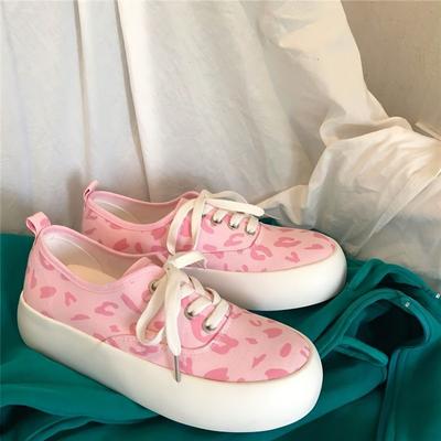 Туфли для женщин на шнуровке с круглым носком женская обувь розового цвета, симпатичные кавайные, лето 2024, прогулочная, роскошная, вулканизированная, повседневная, хлопковая, городская обувь
