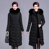 Middle-aged and Elderly Plus Fertilizer Plus Size Cotton-padded Jacket Women's Winter Long Section Over The Knee Thick Coat