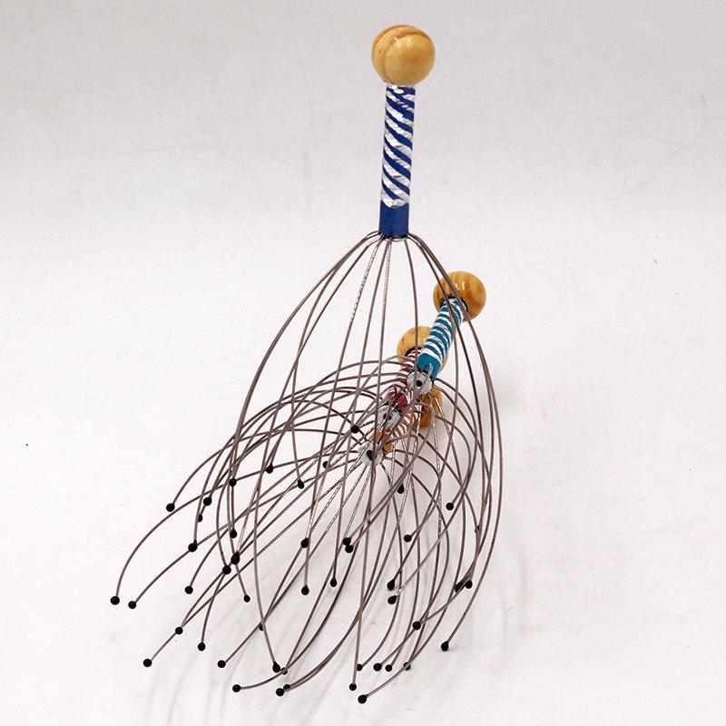 Bamboo Handcrafted Soft Iron Head and Cervical Spine Massage Brush