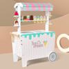 Деревянная тележка для мороженого: Развивающая игрушка для ролевых игр для детского взаимодействия с родителями и обмена