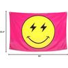 Preppy Tapestry Pink Smile Face Flag 60'' x 40'', Heavy Duty 200D Polyester Cute Smile Banner for Teen Room Girls Bedroom College Dorm Wall Hanging