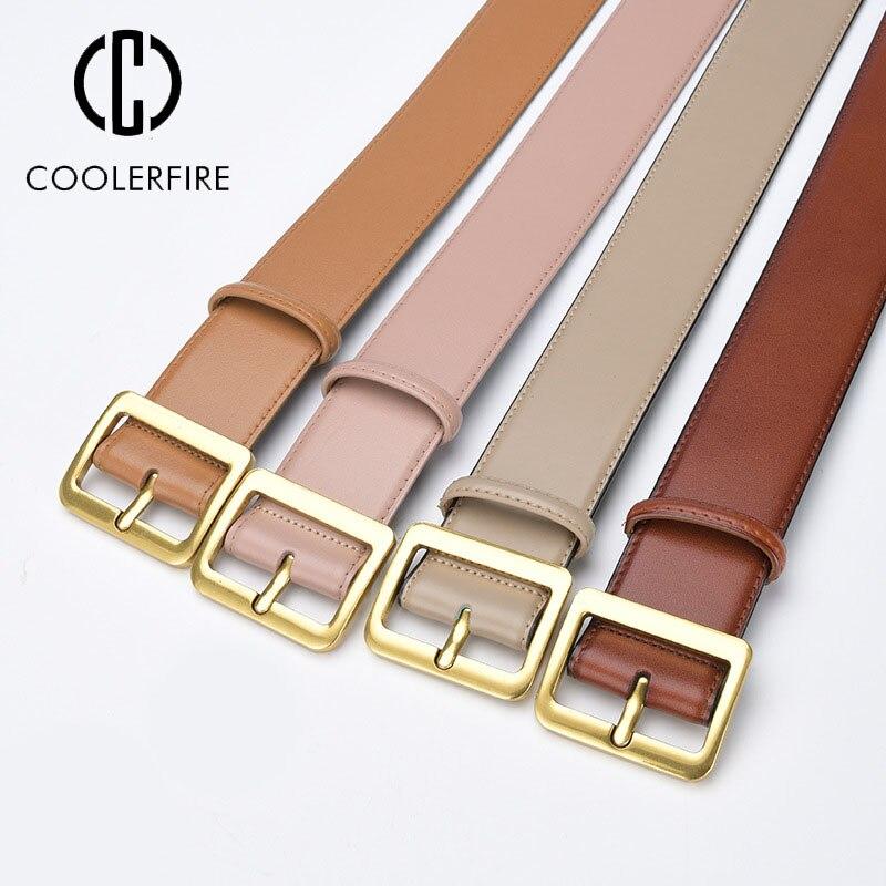 Женский ремень высокого качества из коровьей кожи, повседневный модельер, широкие ремни, женская люксовая брендовая юбка с пряжкой, однотонный ремешок LB2309