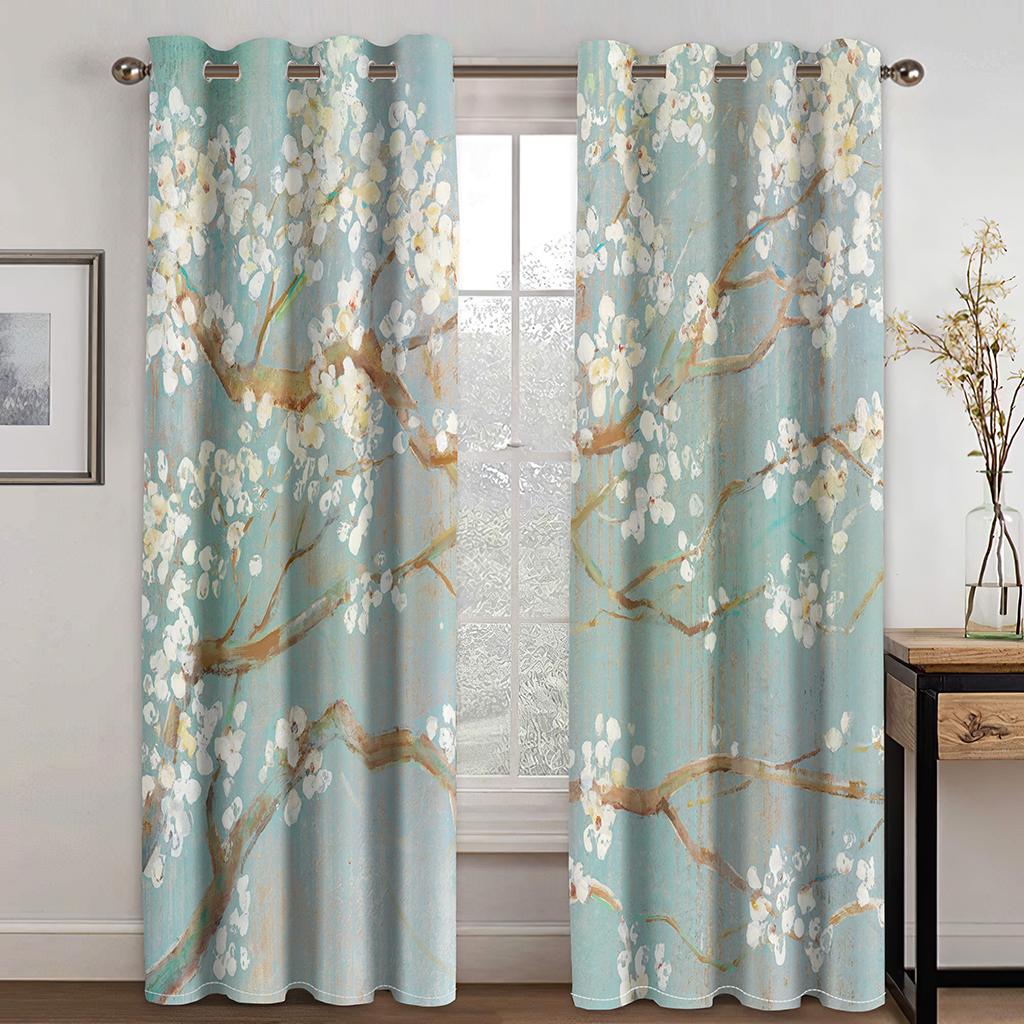 Мультяшный рисунок животного кота цветочного летящего журавля занавеска подходит для детской гостиной кухни спальни балкона окна декор 2 панели