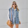 Summer 2024 Women's Fashionable Denim Sleeveless Waistcoat