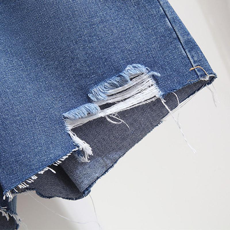 Летняя повседневная свободная женская одежда, джинсовые шорты, широкие джинсовые шорты, брюки больших размеров, короткие джинсы с дырками для женщин