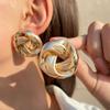 Fashionable Exaggerated Twisted Personalized Earrings Female Geometric Retro Hong Kong Style Earrings For Women