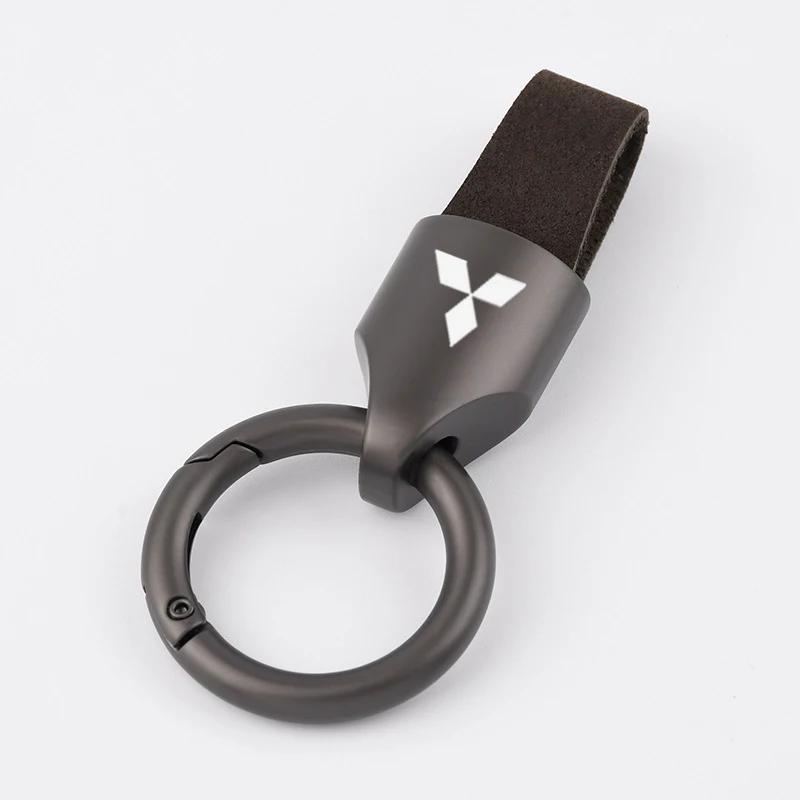 Cxbkdv1 Роскошный Мужской Женский Кожаный/Металлический Брелок Модный Брелок Держатель Кольца для Ключей Для Mitsubishi Outlander Lancer 9 10 Pajero L200 EX