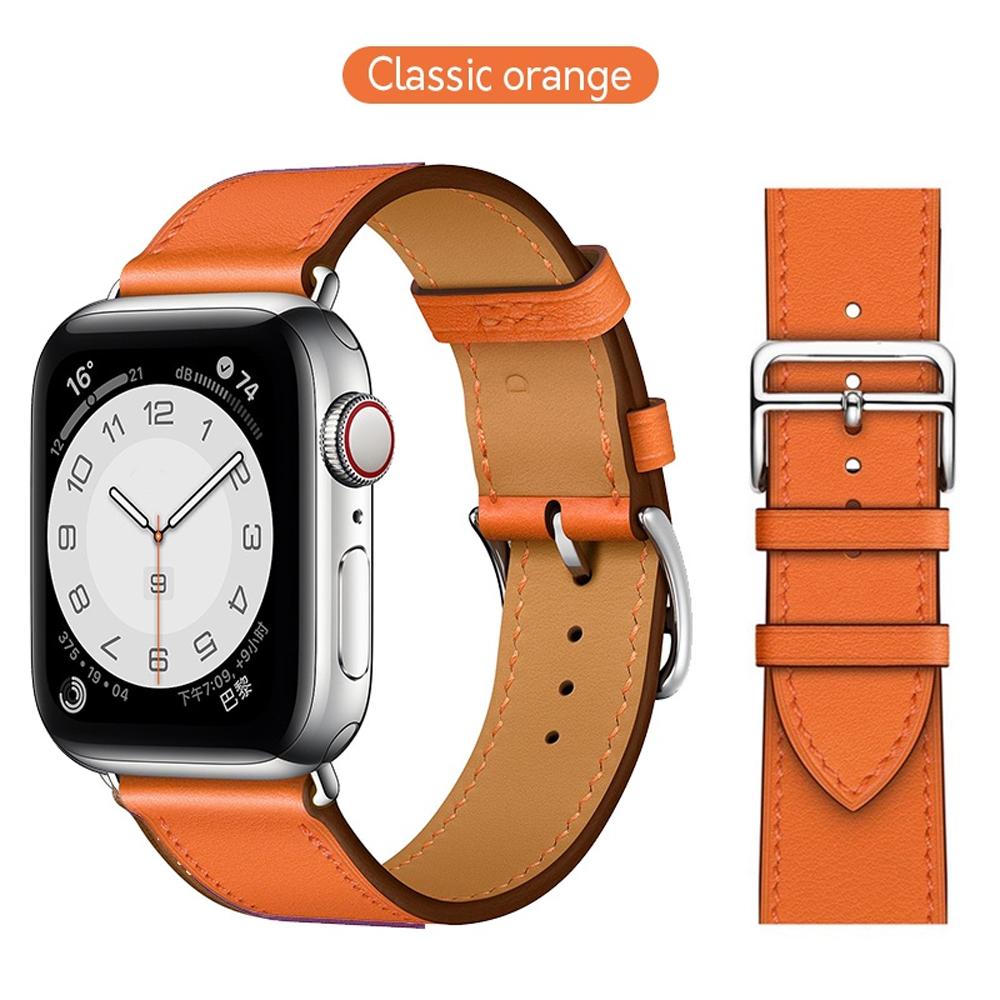 Кожаный ремешок для Apple Watch band 44мм 40мм 42мм Браслет Single tour correa iWatch series 8 SE 7 6 5 4 Ultra 49мм 45мм 41мм