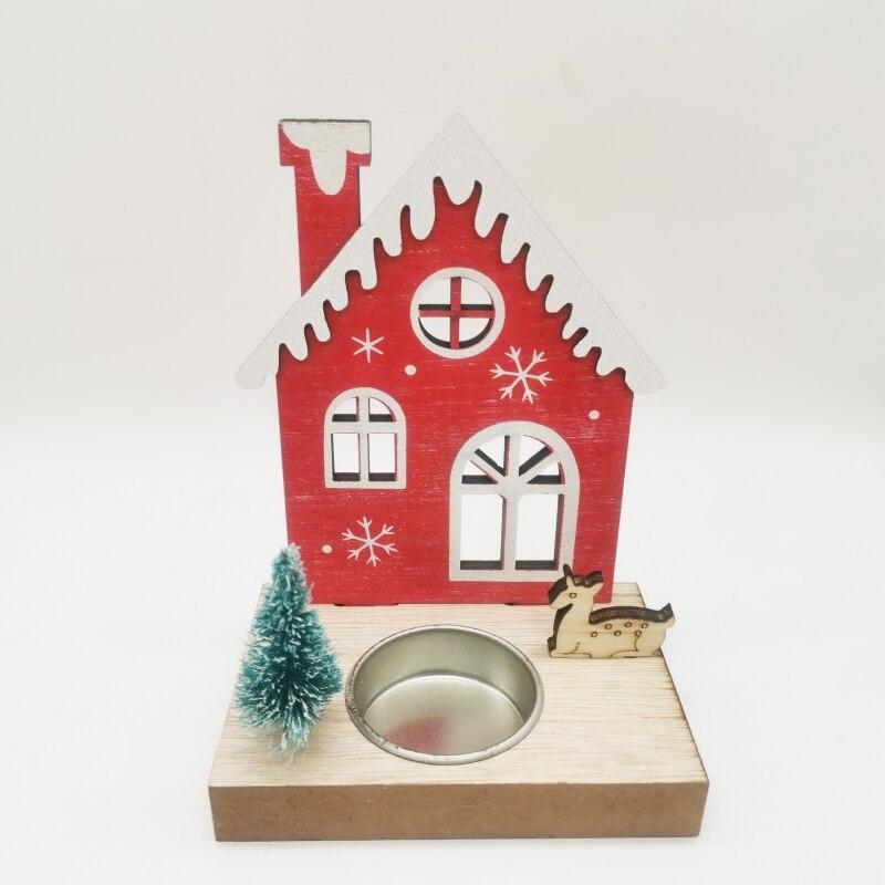 Рождественский деревянный подсвечник, деревянный Лось, Санта-подсвечник, украшение для дома, рабочего стола, украшение для окна, рождественский подарок