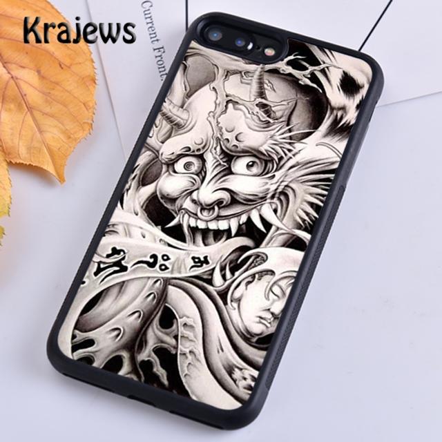 Krajews Японская маска Ханья Чехол для телефона Cover For iPhone 17 Air 16 15 14 plus 11 12 13 pro max Plus coque Shell Fundas