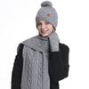 Hat Scarf Gloves Three Piece Set Winter Outdoor Velvet Warm Ear Protection Knitted Hat