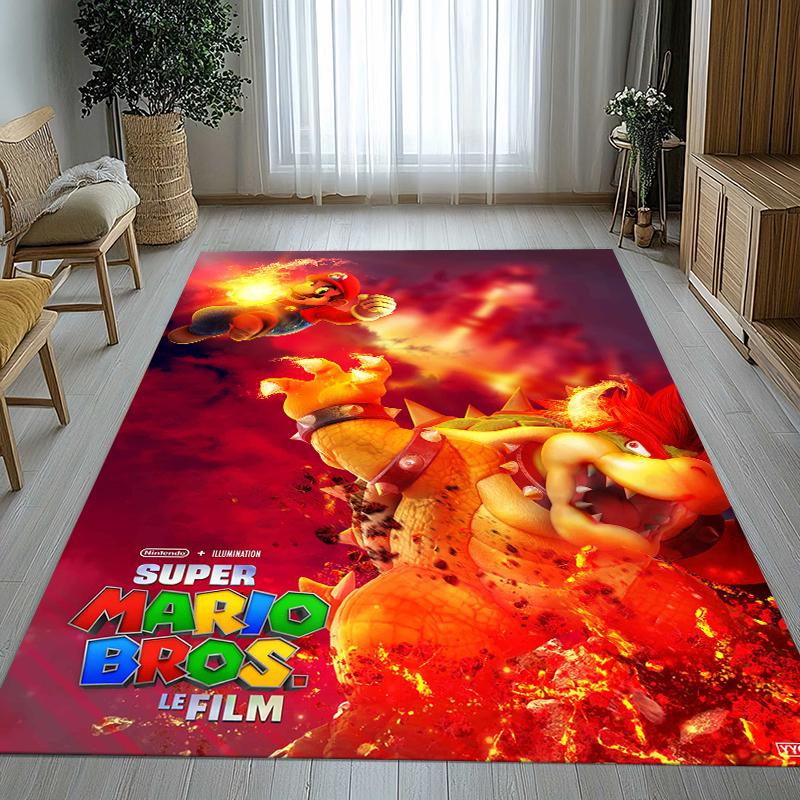Retro M-Mario Bros Game Cartoon Living Room Non-Slip Area Rug Soft Carpet for Bedroom Kids Playroom Sofa,Home Decor Doormat Gift