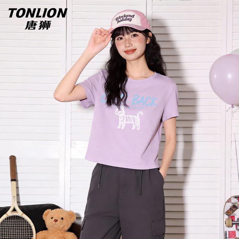 Женская футболка TonLion из чистого хлопка с коротким рукавом