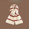 Women's Korean Style Atmosphere Versatile Knitted Scarf Winter Warm Japanese Color Block Christmas Gift Neck Warmer