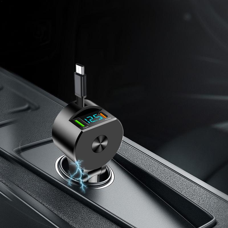 Car Charger Adapter USB Mobile Phone Charger Adapter For Auto LED Intelligent Digital Display Small Car Adapter For SUVs Trucks