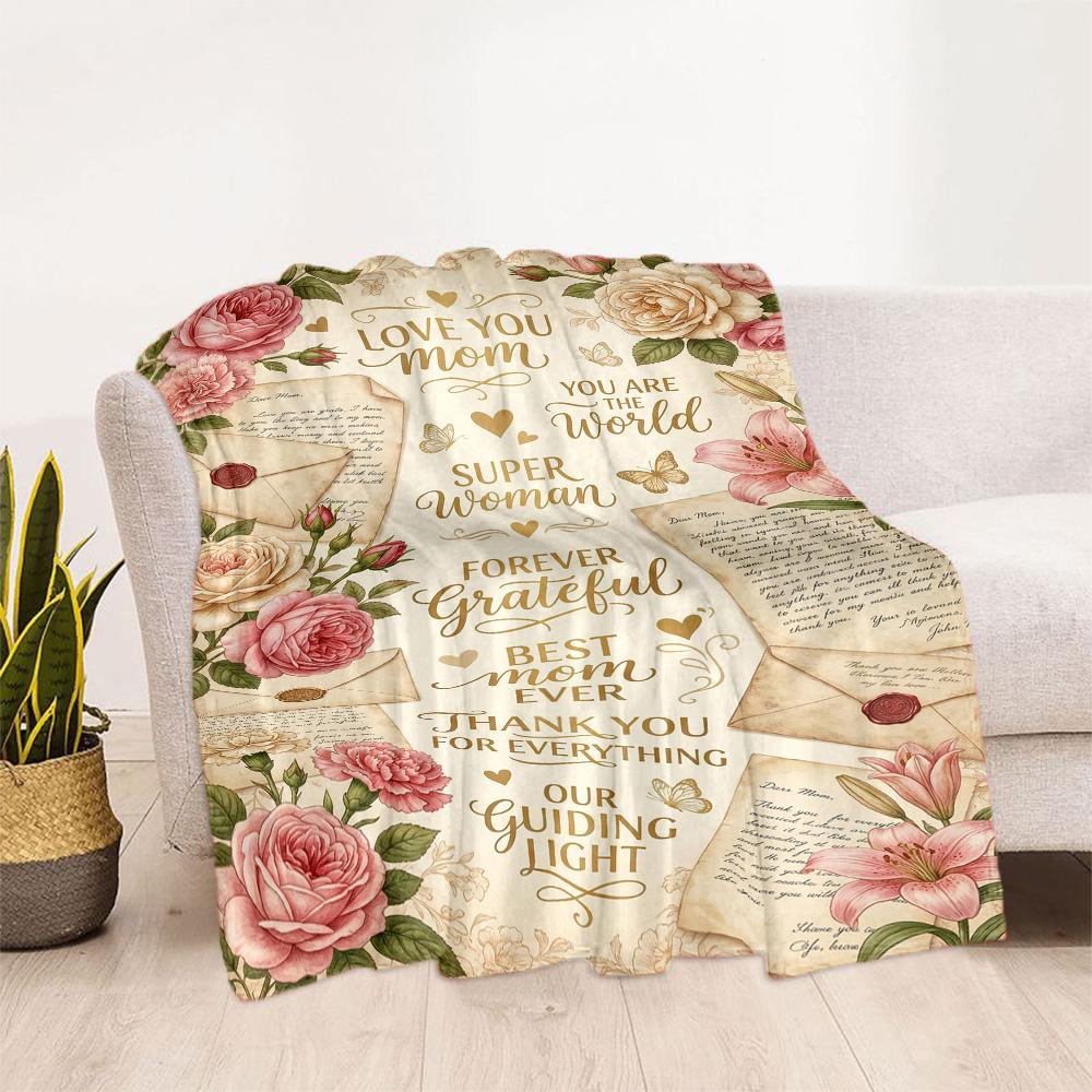 Mom's Gratitude And Love Blanket Suitable for sofas,travel, living rooms also a good gift for friends and family Suitable for all seasons.