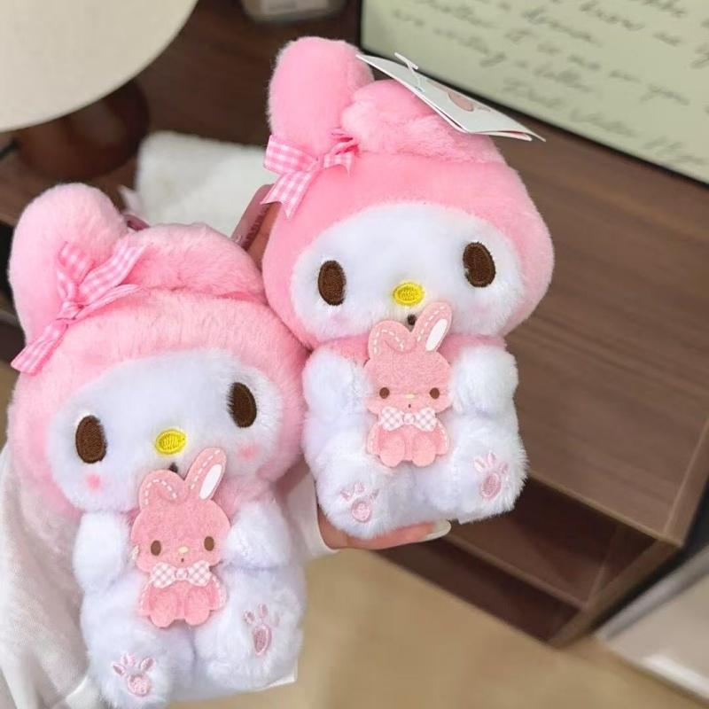 Sanrio Friends Series Pochacco Kuromi plush Toy Keychains Cartoon Hello Kitty My Melody Cinnamoroll Backpack Pendant Girls Gifts