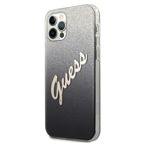 Guess Guhcp12Mpcuglsbk Iphone 12/12 Pro6,1 Czarny/Black Hardcase Glitter Gradient Script