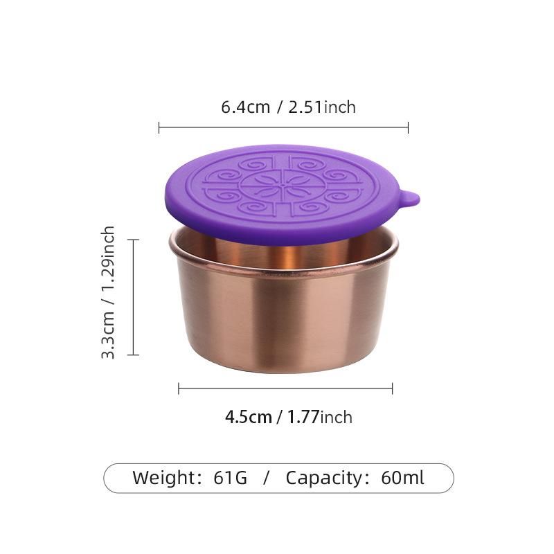 60 мл контейнер для заправки салата герметичная коробка для приправ портативная нержавеющая сталь соусница с крышкой маленькая чашка для приправ