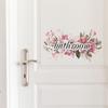 Romantic Flowers English Slogan Bathroom Bathroom Door Stickers Beautify Decorative Wall Stickers Self-adhesive