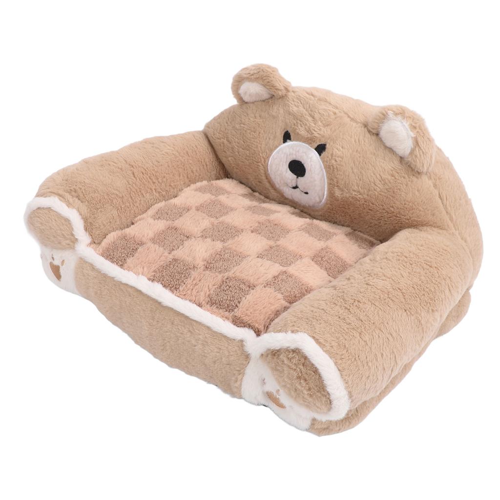 Brown Bear Pet Sofa Soft Warm Cat Couch Bed Multifunctional Dog Sofa Couch for Sleeping Relaxing