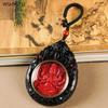 Benming Buddha Pendant Cinnabar Zodiac Pendant Guardian God Buddha Card Necklace Car Accessories Bodhisattva Samantabhadra