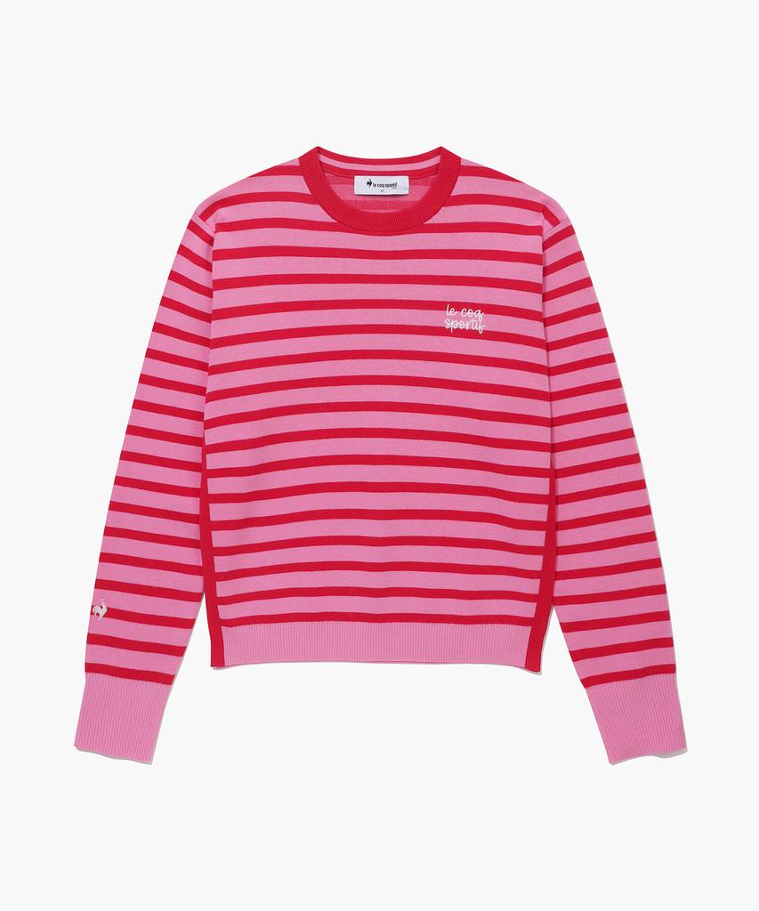 Женский полосатый круглый свитер LECOQ GOLF (Gq122Lkp12)